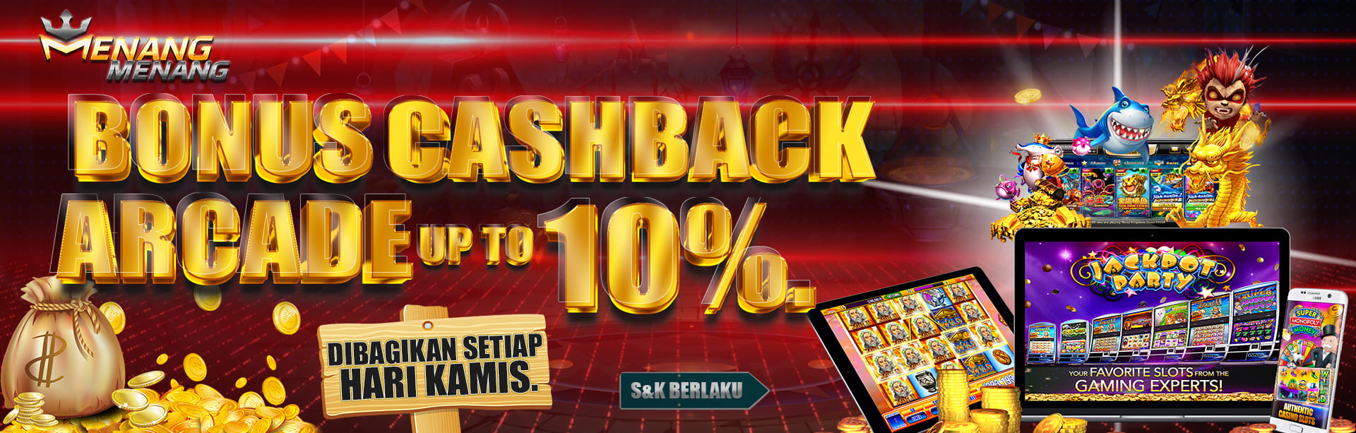 CASHBACK ARCADE UP TO 10%